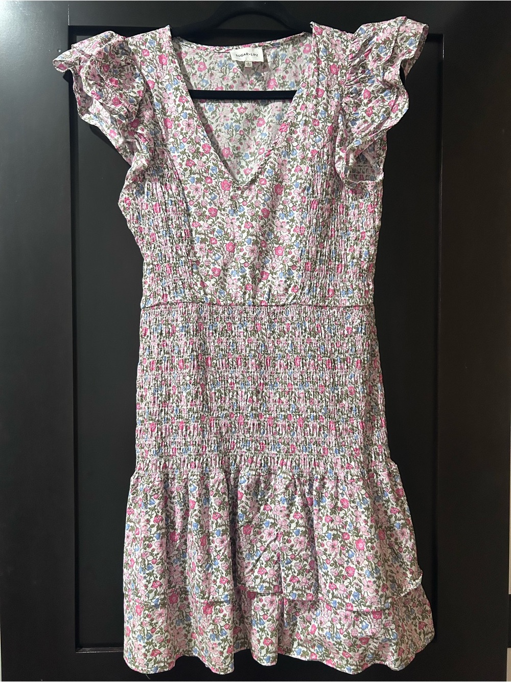 Sugar Lips Size Large Smocked Floral Dress